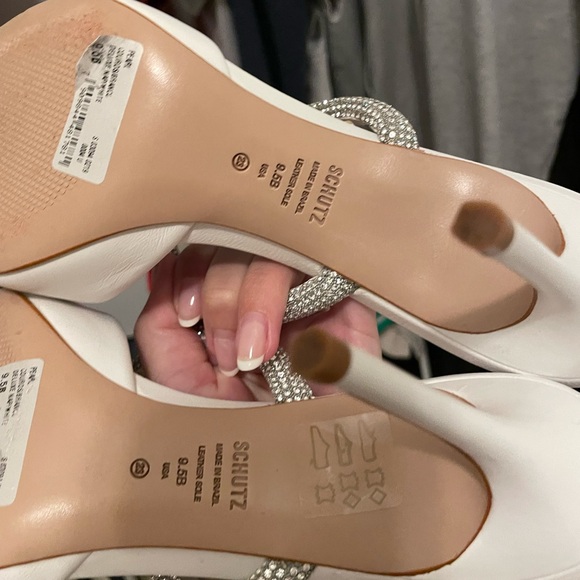 Schutz Pearl Napa white rhinestone mules - Picture 8 of 10